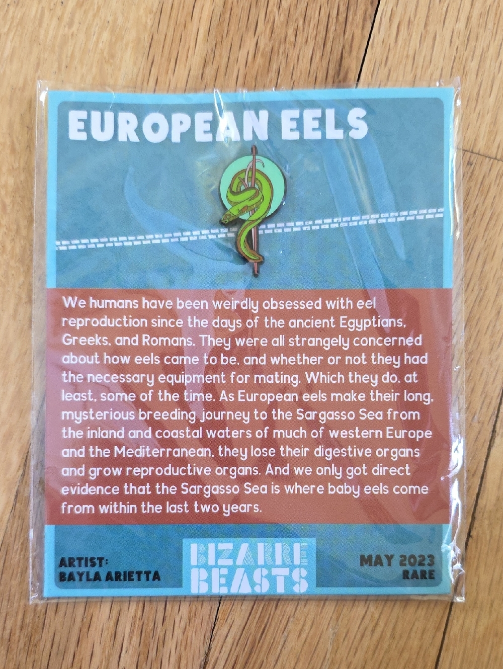 Bizarre Beasts May 2023 Enamel Pin European Eels Rare